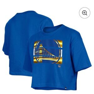 Golden State Warriors New Era Women's Oversized Boxy Crop T-Shirt